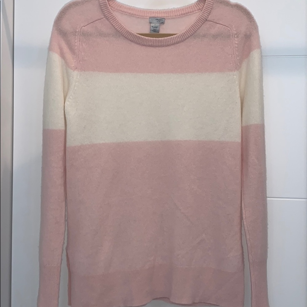 Pink & Cream Cashmere Sweater 💕